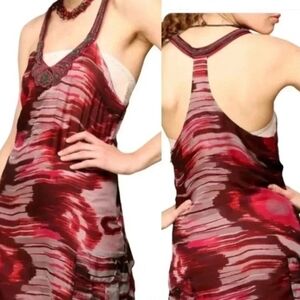 Free People Silk Beaded A Line Mini Dress US Size 8